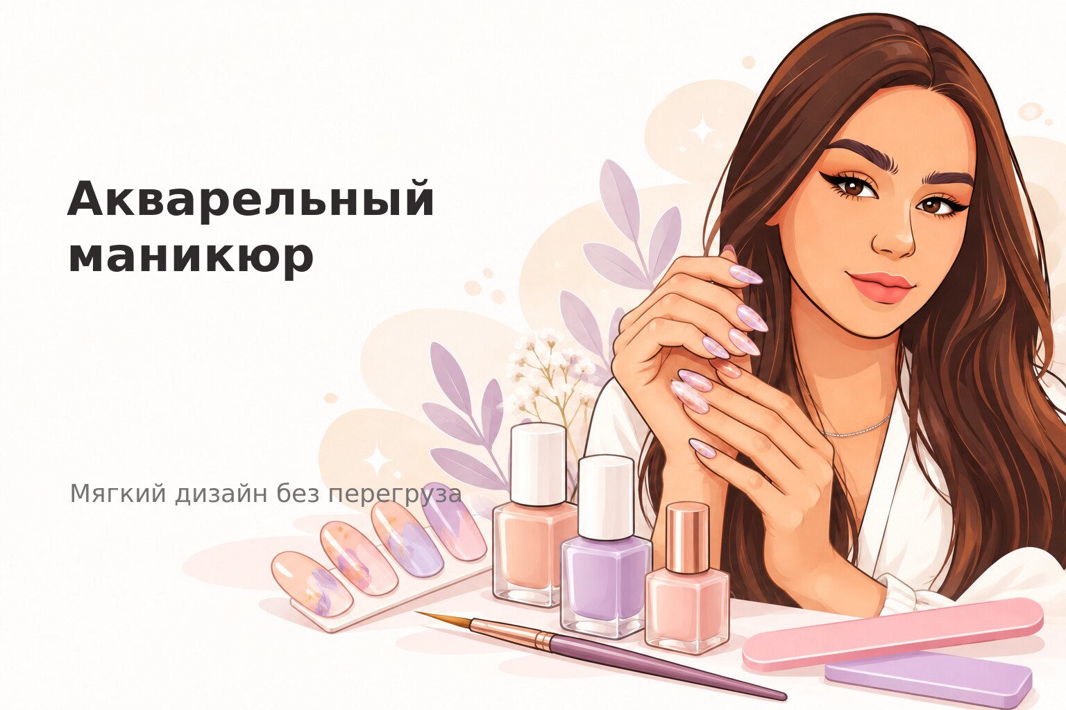 Акварельный маникюр в Пензе: как выбрать мягкий дизайн без перегруза