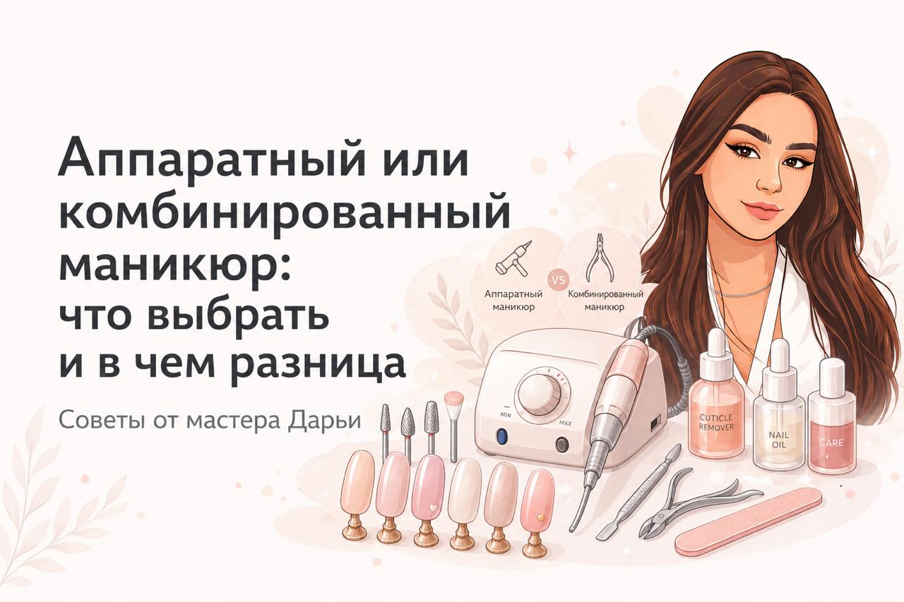 Аппаратный или комбинированный маникюр: что выбрать и в чем разница