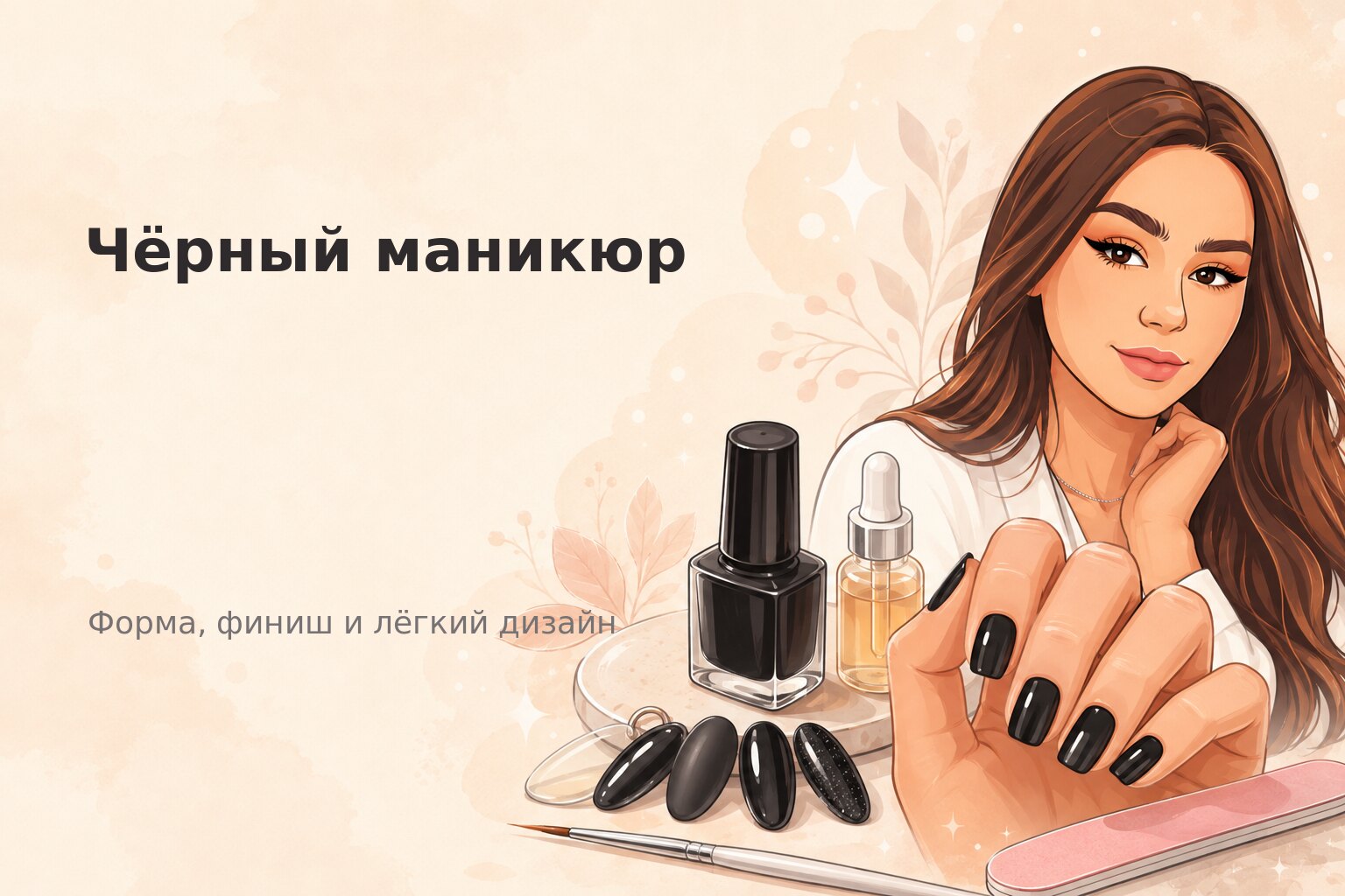 Чёрный маникюр в Пензе: как выбрать форму, финиш и дизайн без тяжёлого эффекта