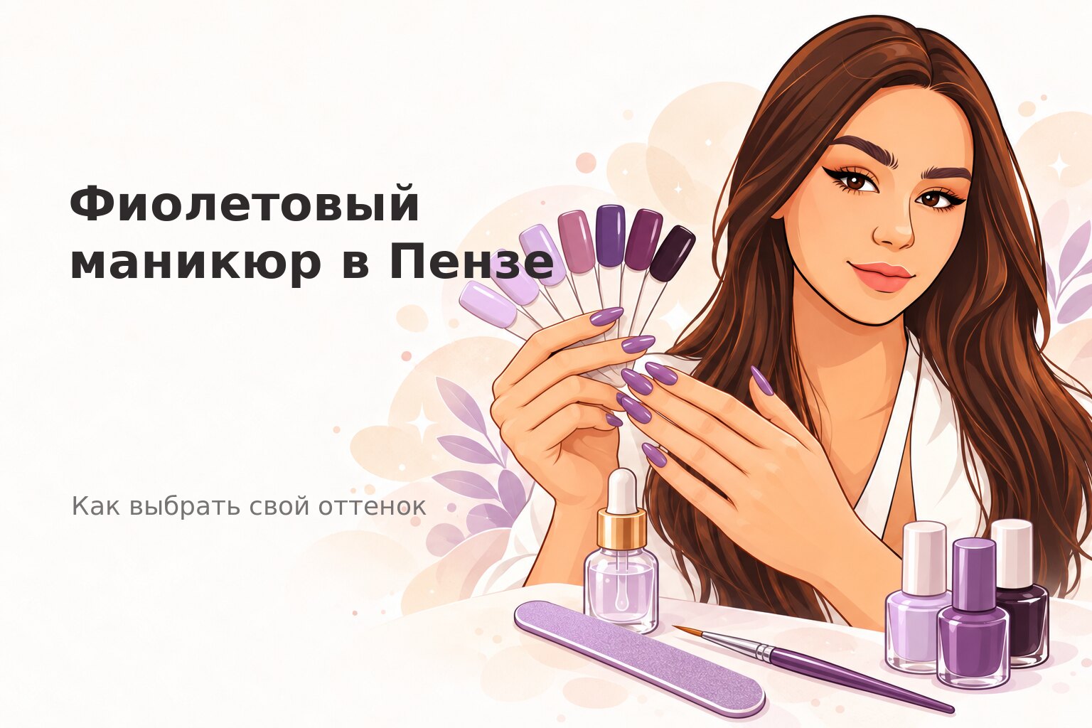 Фиолетовый маникюр в Пензе