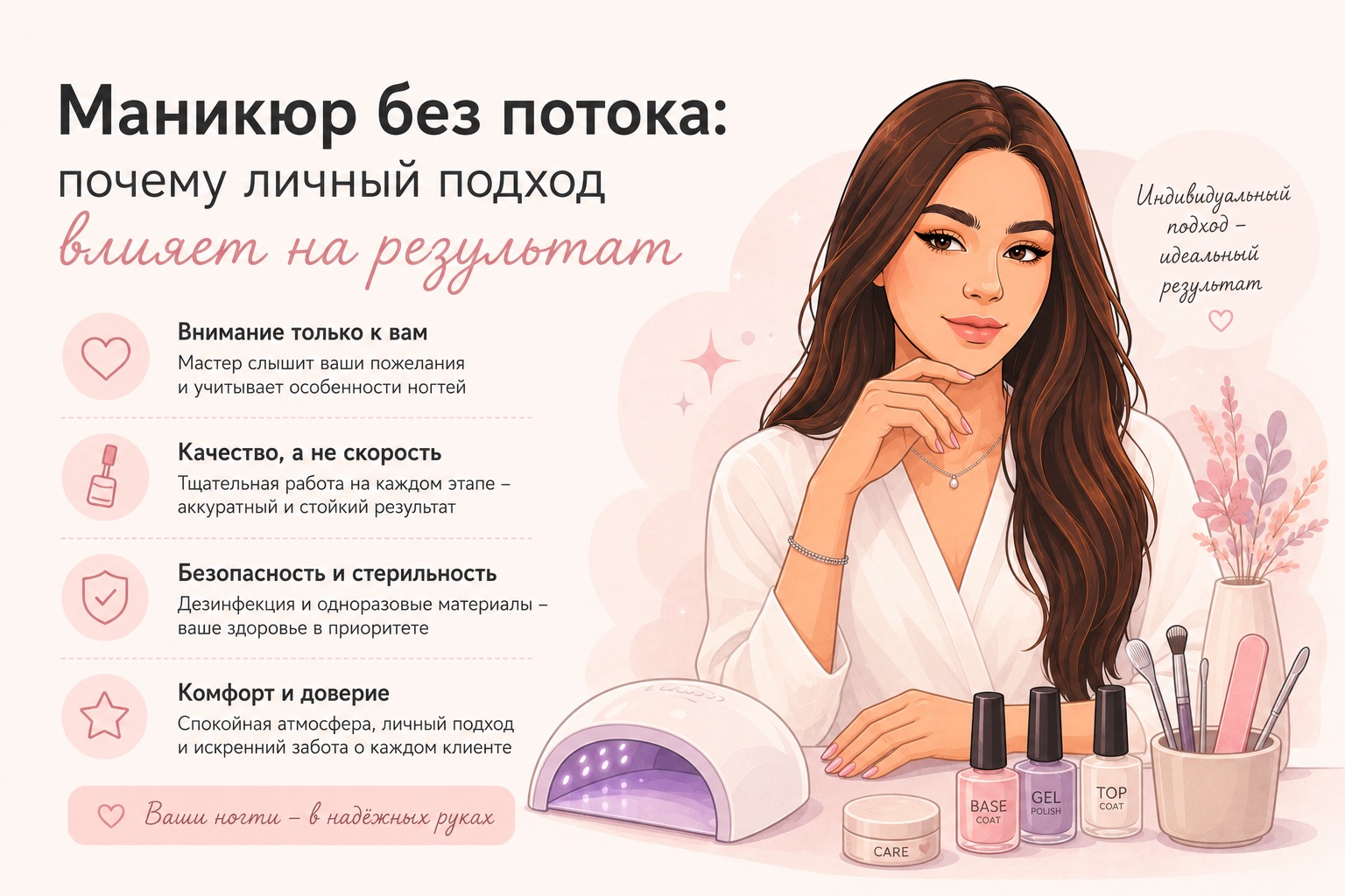 Маникюр без потока: почему личный подход влияет на результат