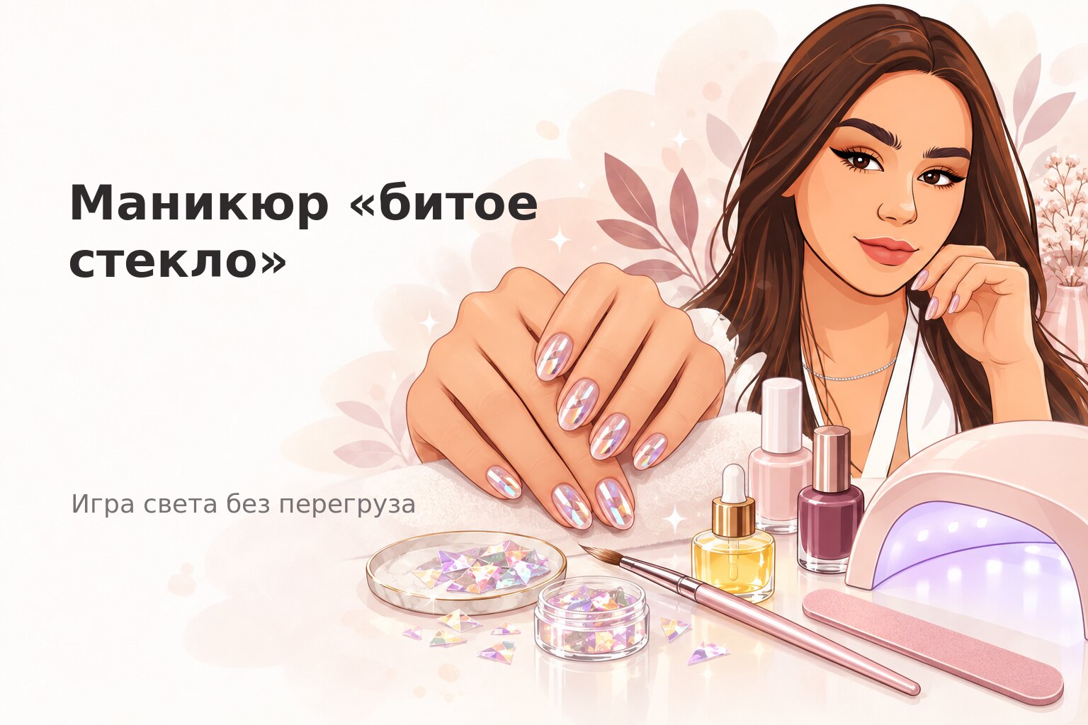 Маникюр «битое стекло» в Пензе