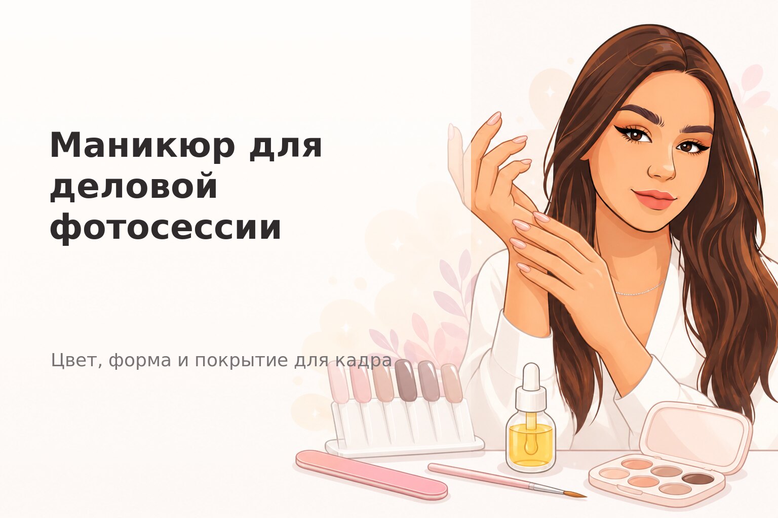 Маникюр для деловой фотосессии в Пензе: как выбрать цвет, форму и покрытие для кадра