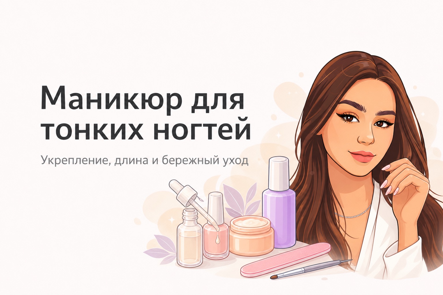 Маникюр для тонких ногтей: когда нужно укрепление и как выбрать комфортную длину