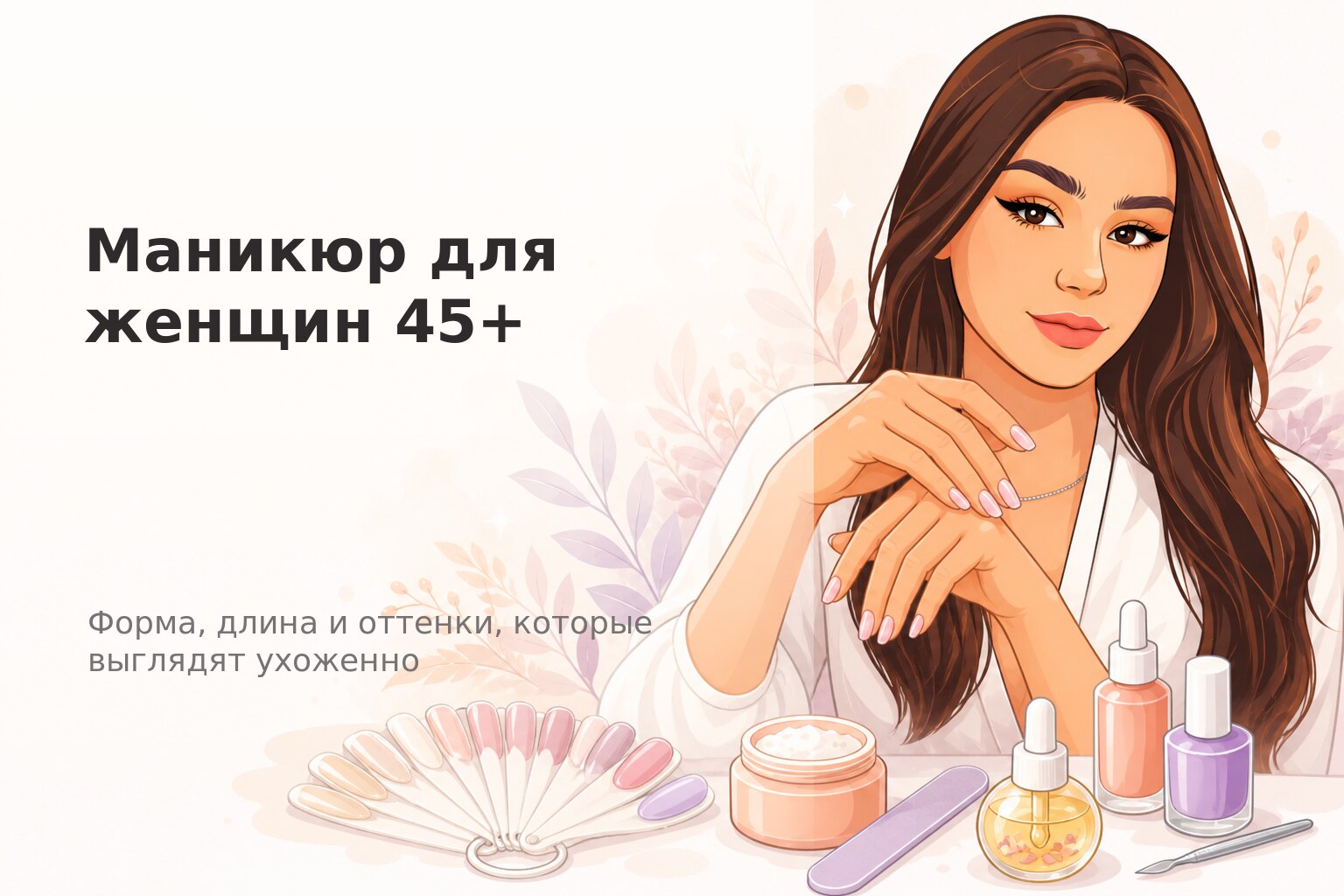 Маникюр для женщин 45+ в Пензе: какие оттенки, форма и длина выглядят ухоженно
