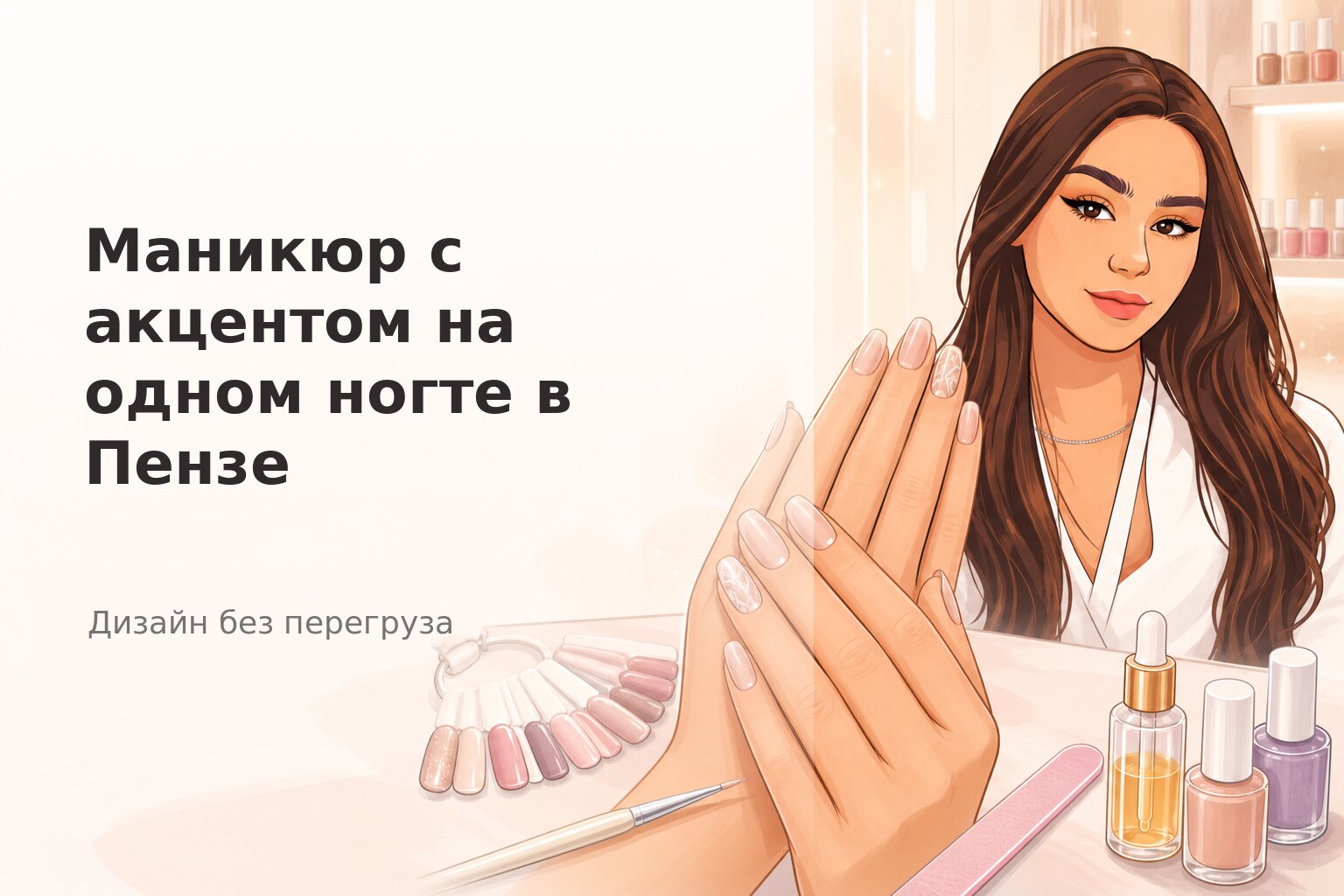 Маникюр с акцентом на одном ногте в Пензе