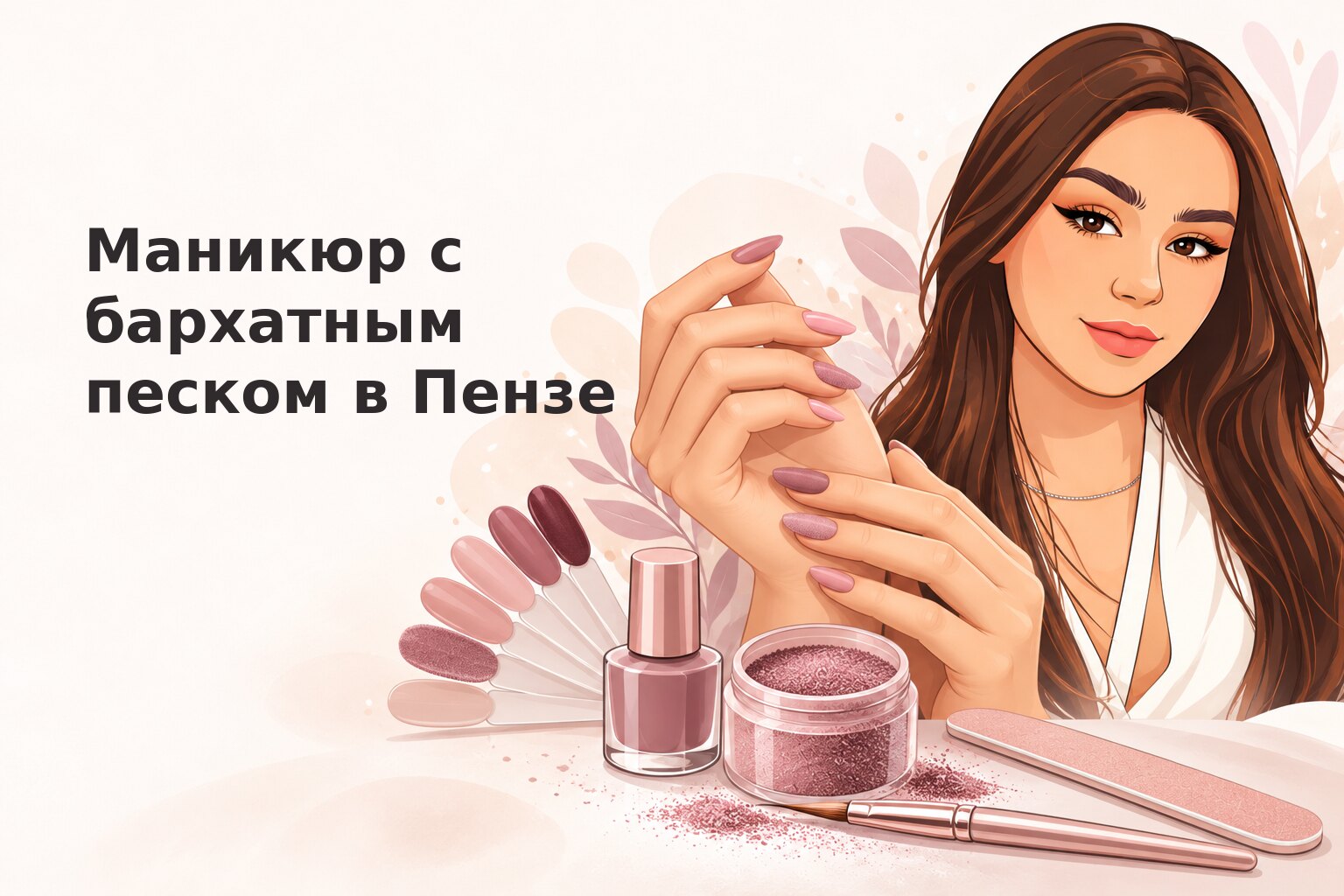 Маникюр с бархатным песком в Пензе