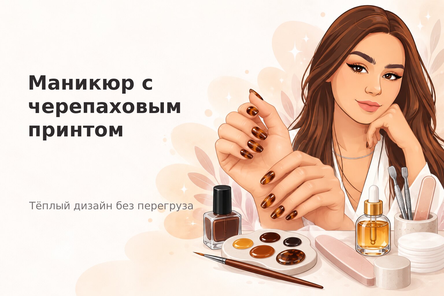 Маникюр с черепаховым принтом в Пензе: как выбрать тёплый дизайн