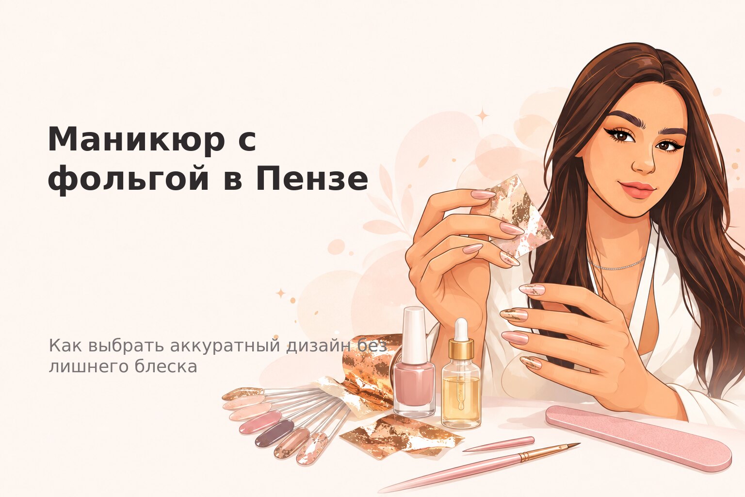 Маникюр с фольгой в Пензе: как выбрать аккуратный дизайн без лишнего блеска