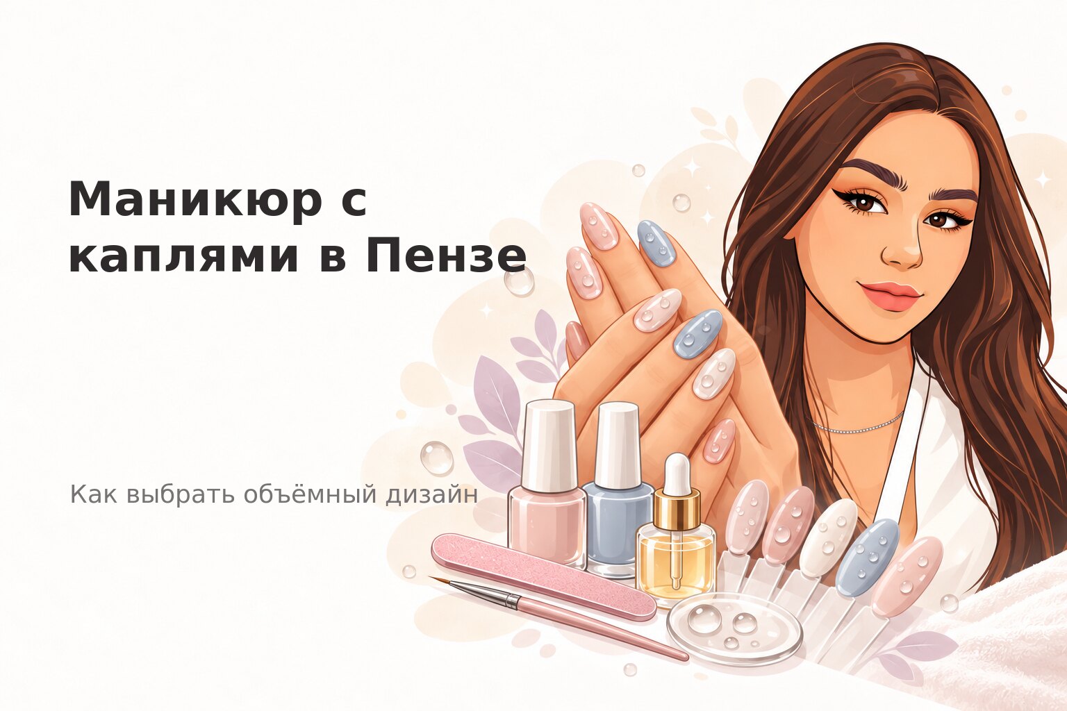 Маникюр с каплями в Пензе: как выбрать объёмный дизайн