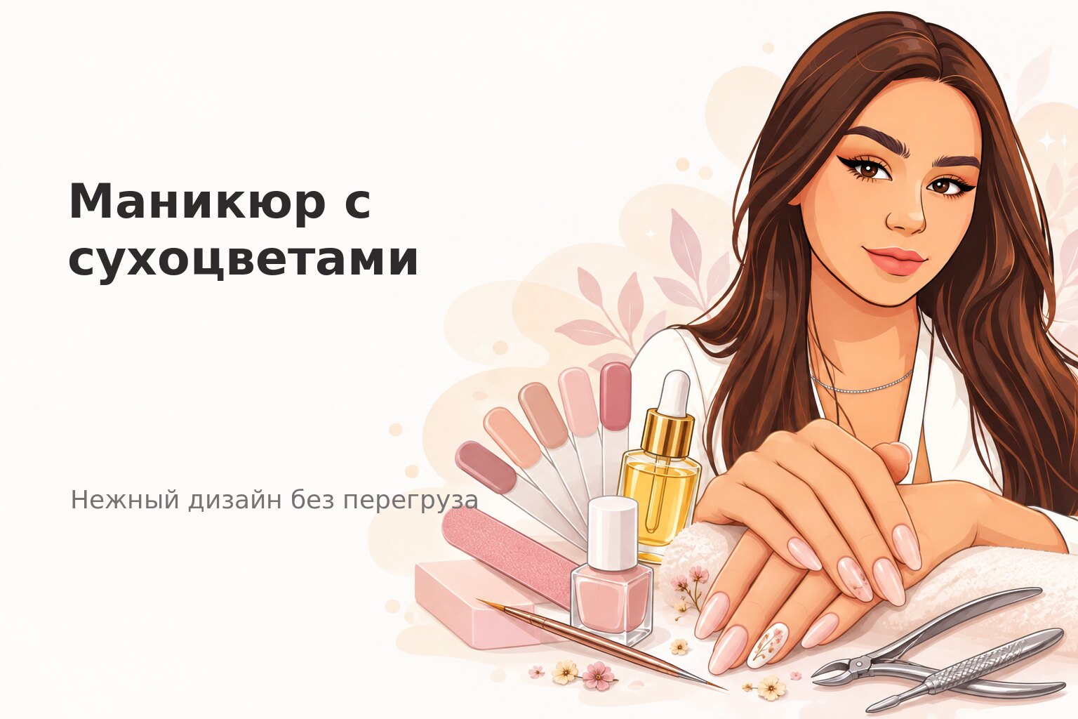 Маникюр с сухоцветами в Пензе: как выбрать нежный дизайн