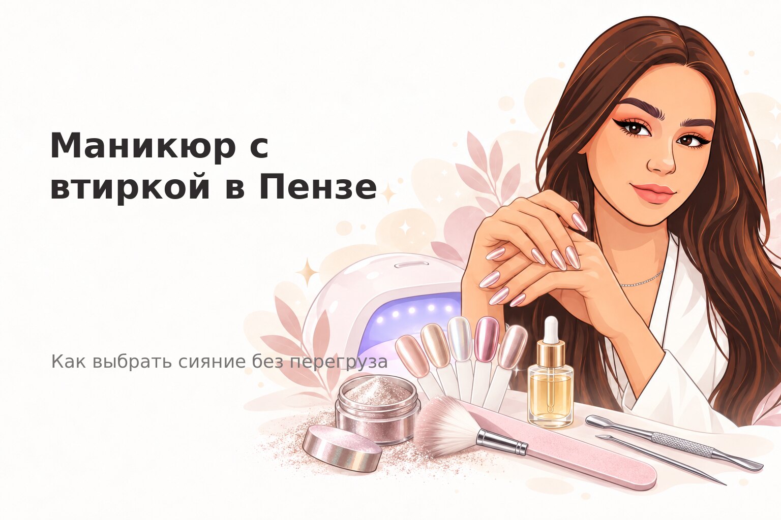 Маникюр с втиркой в Пензе: как выбрать сияние без перегруза