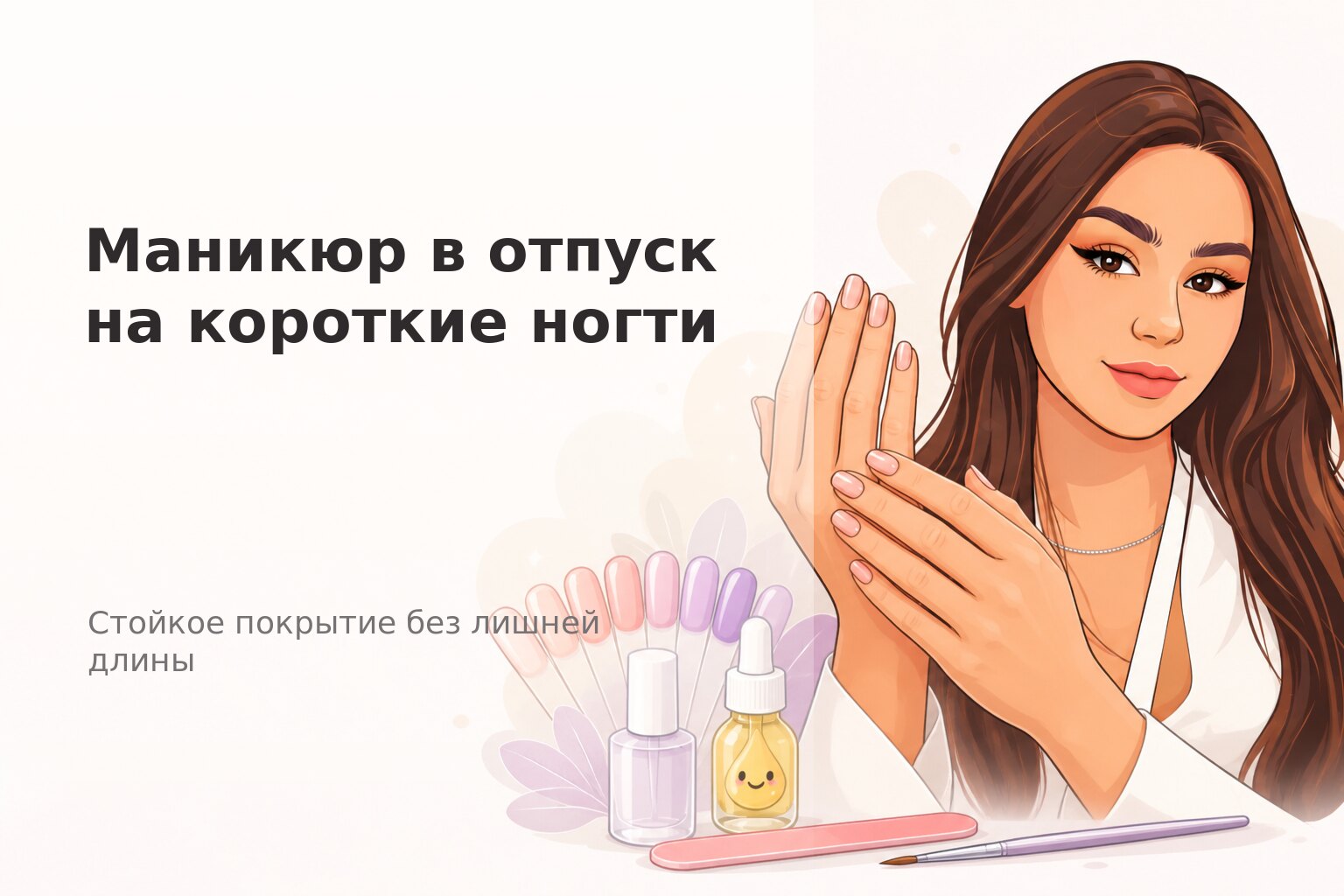 Маникюр в отпуск на короткие ногти в Пензе: как выбрать покрытие, которое не мешает поездке