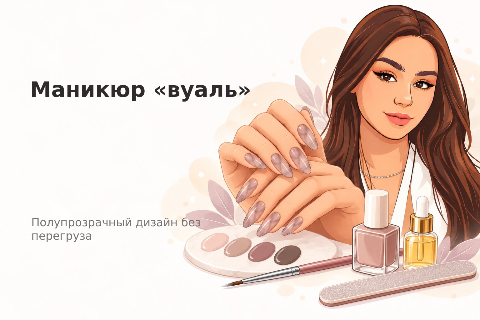 Маникюр «вуаль» в Пензе: как выбрать полупрозрачный дизайн без перегруза
