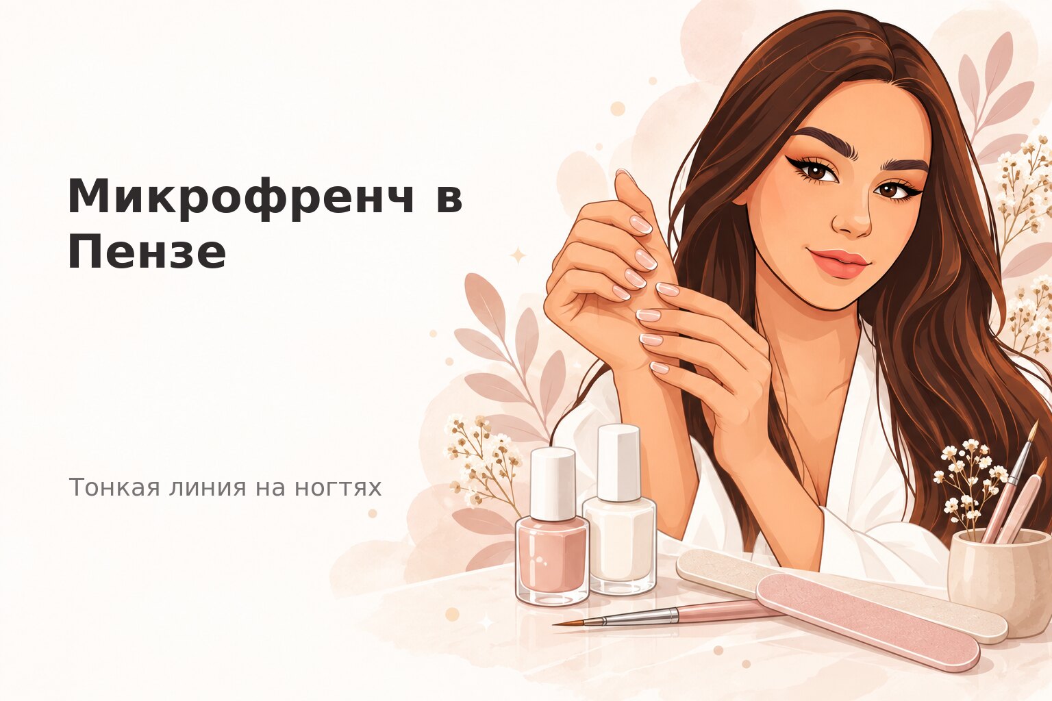 Микрофренч в Пензе: тонкая линия для коротких ногтей