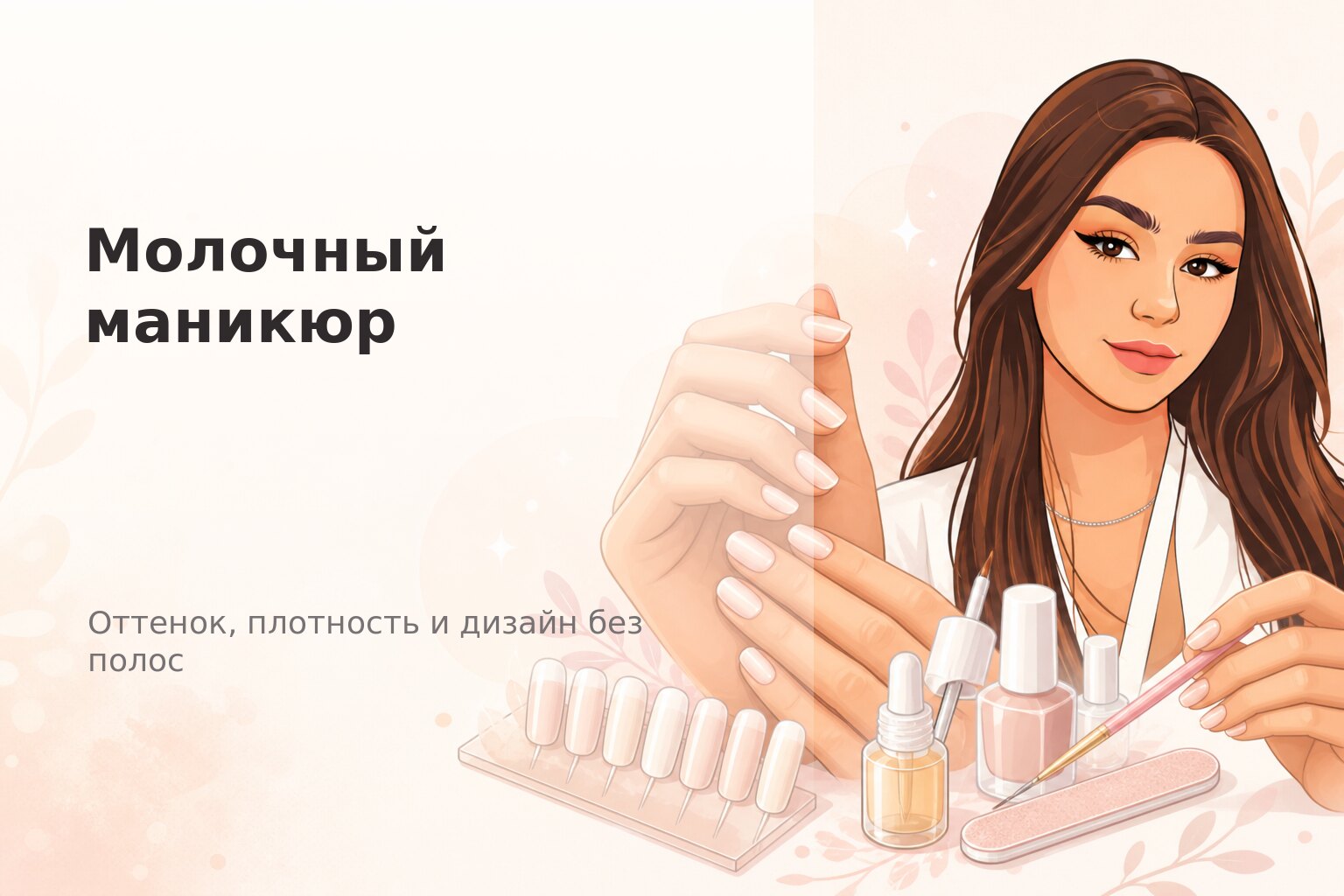 Молочный маникюр в Пензе: как выбрать оттенок, плотность и дизайн без полос