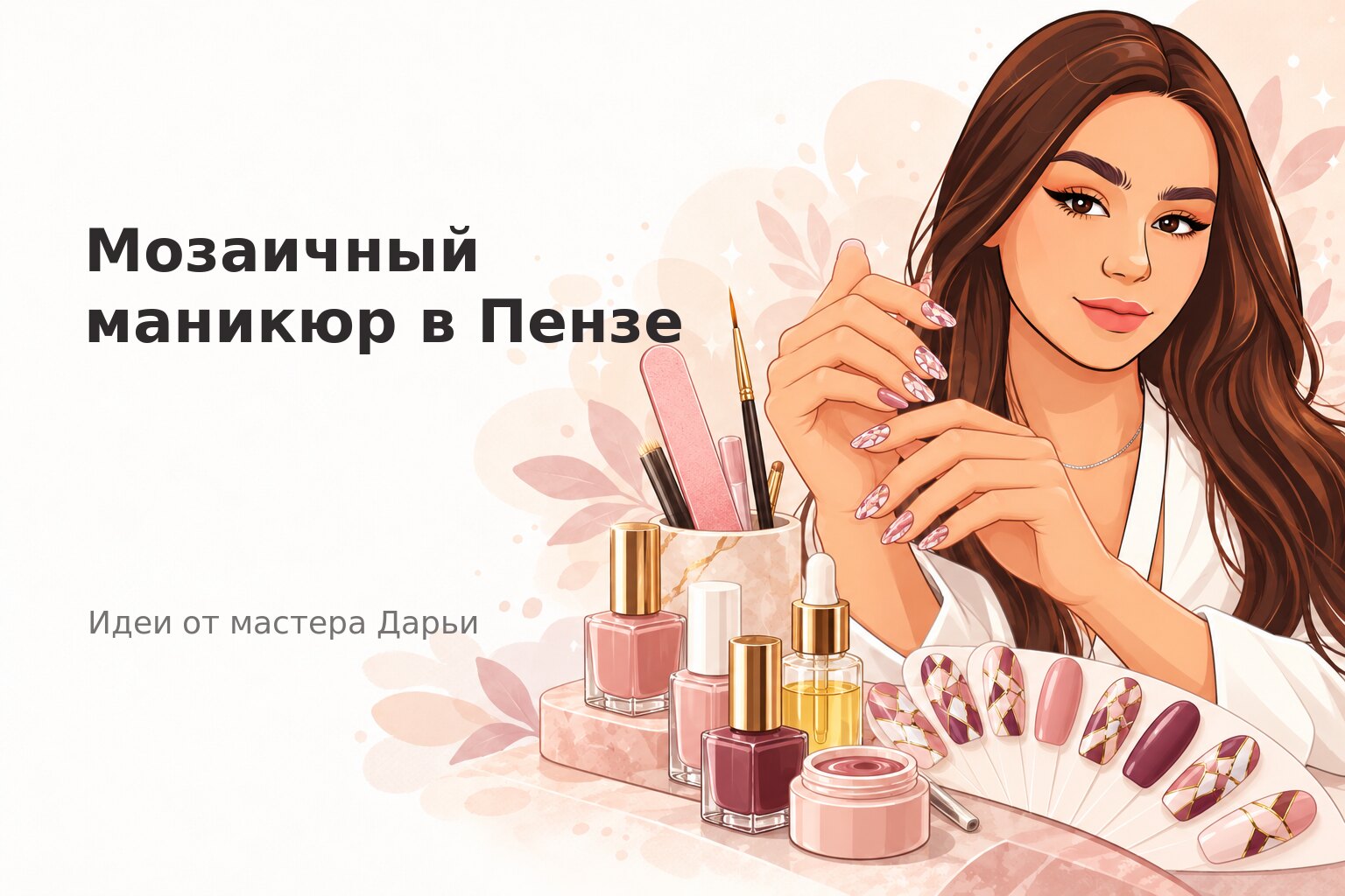 Мозаичный маникюр в Пензе