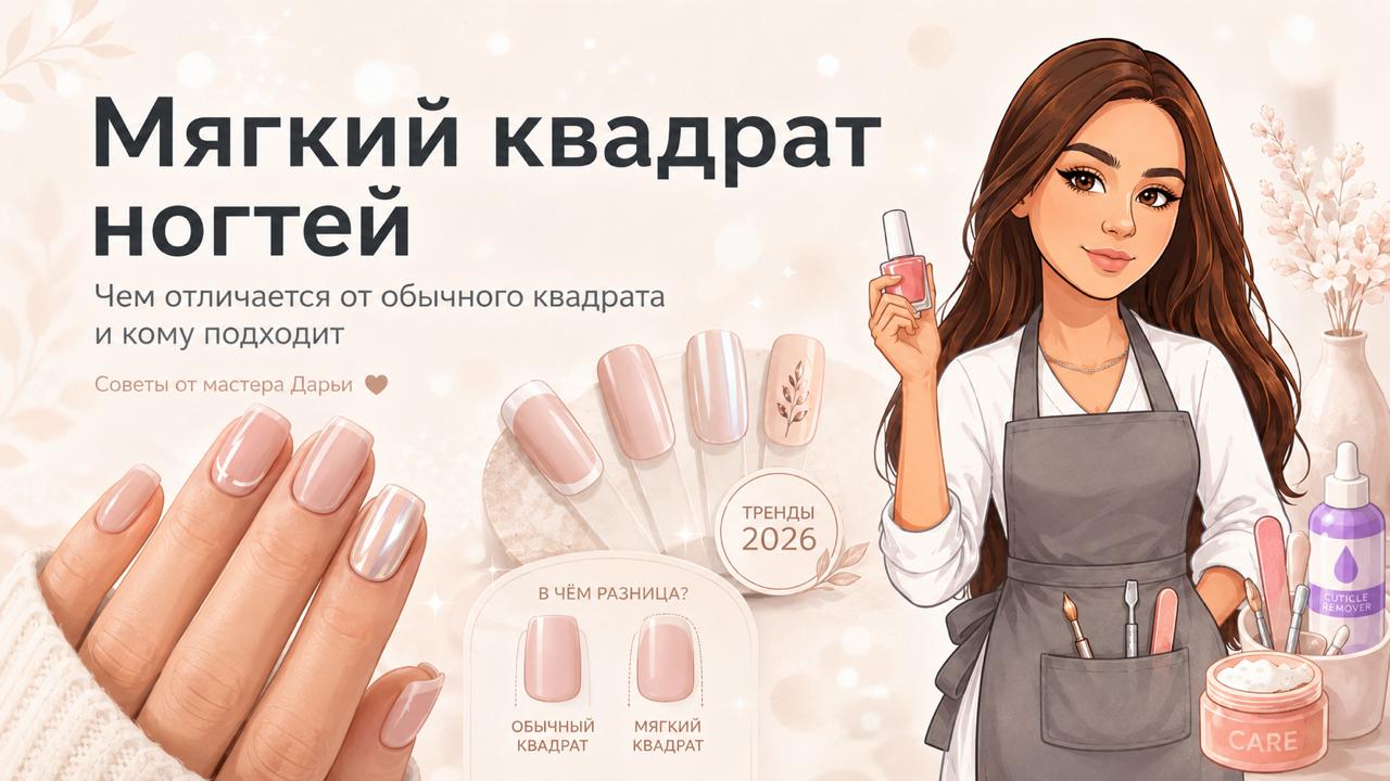 Мягкий квадрат ногтей: чем отличается от обычного квадрата и кому подходит