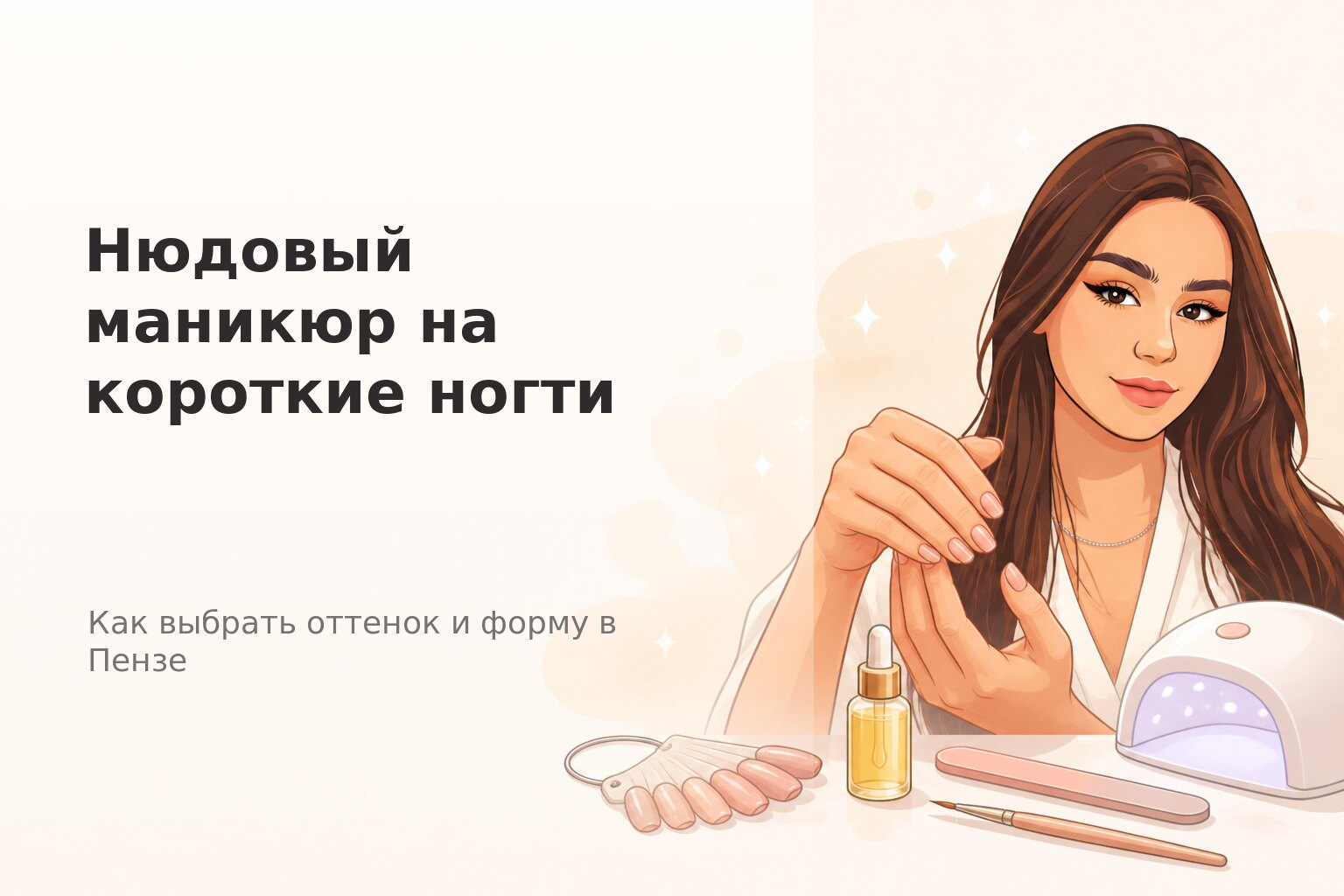 Нюдовый маникюр на короткие ногти в Пензе: как выбрать оттенок и форму