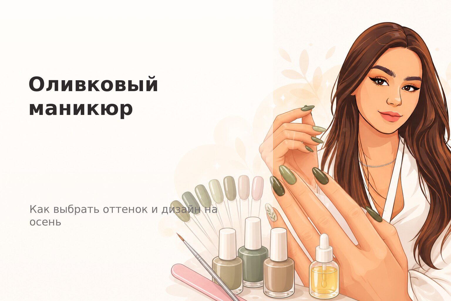 Оливковый маникюр в Пензе: как выбрать оттенок и дизайн на осень
