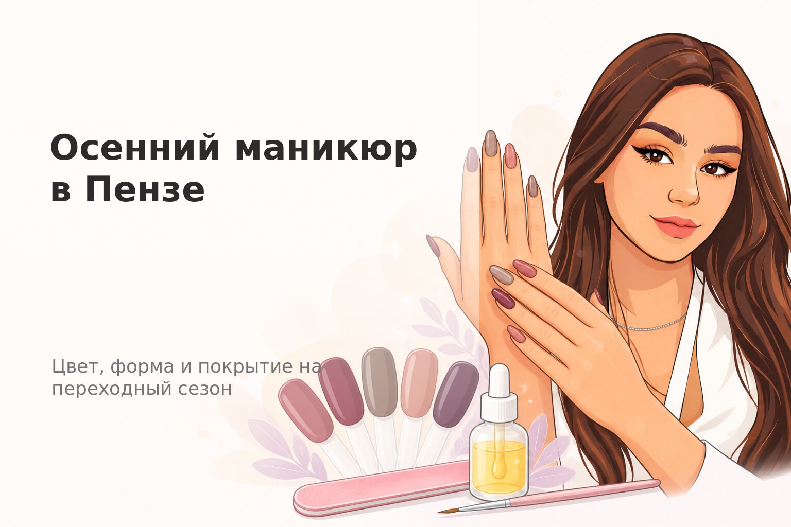 Осенний маникюр для переходного сезона в Пензе: как выбрать цвет, форму и покрытие