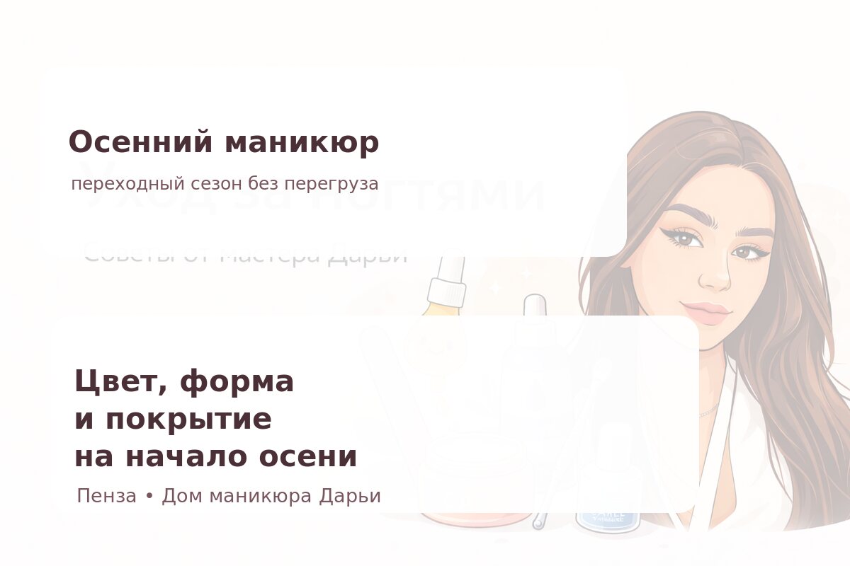 Осенний маникюр для переходного сезона в Пензе: как выбрать цвет, форму и покрытие