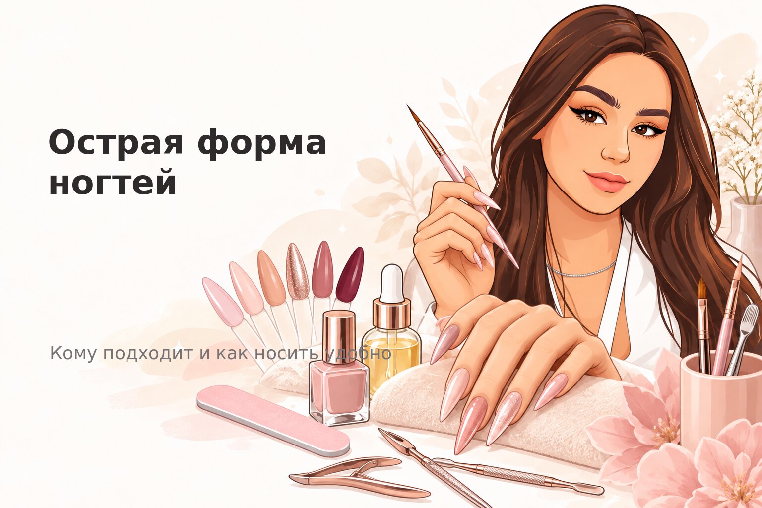 Острая форма ногтей в Пензе: кому подходит и как носить удобно