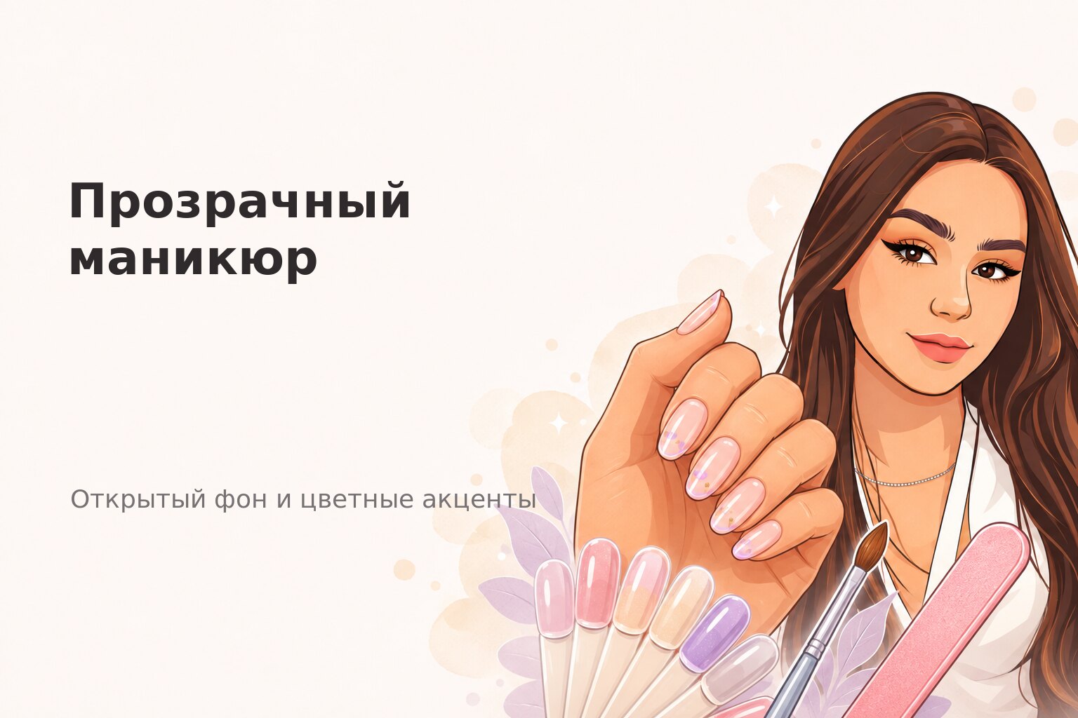 Прозрачный маникюр в Пензе: дизайн с незакрашенными участками