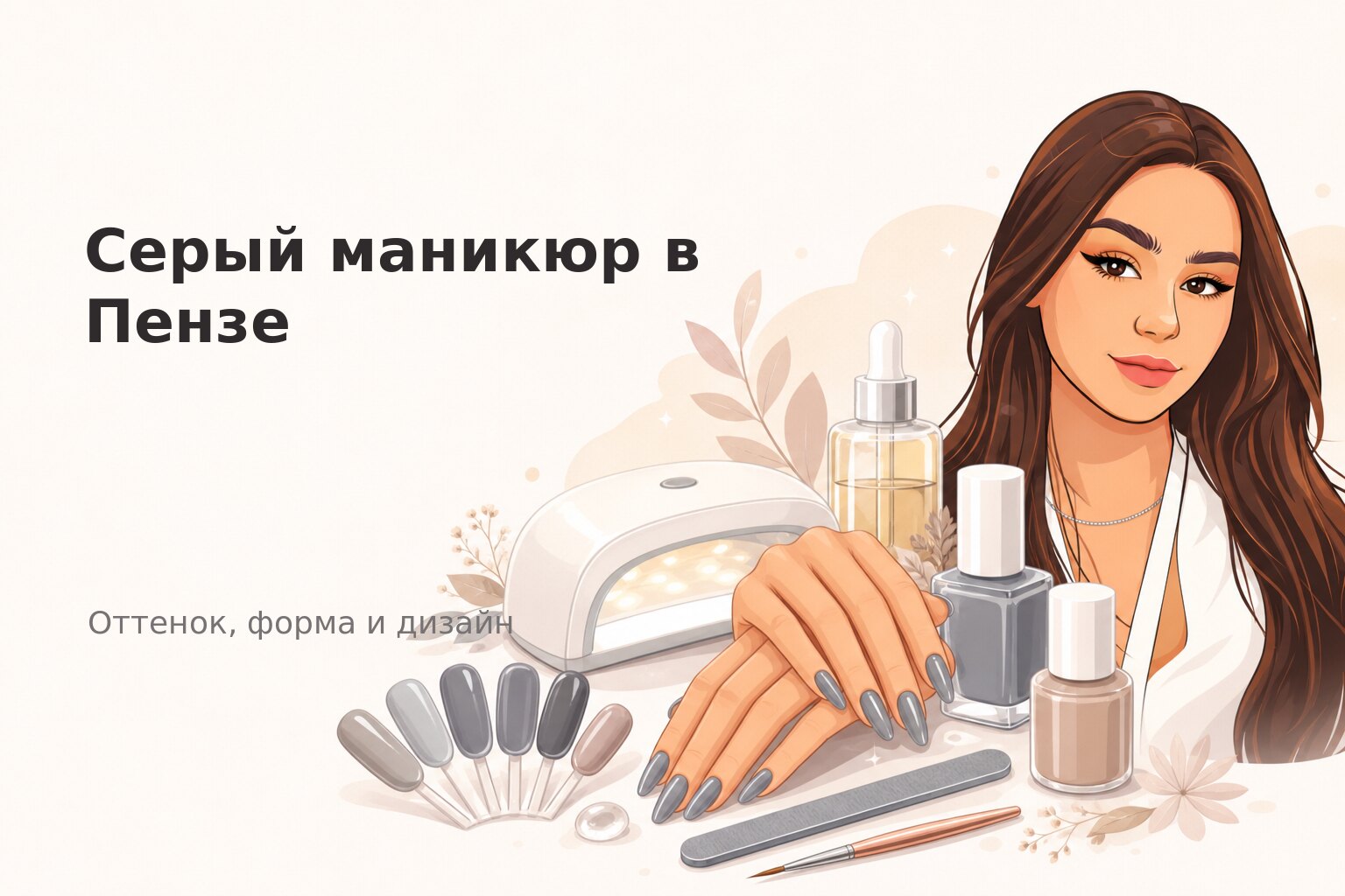 Серый маникюр в Пензе: как выбрать оттенок, форму и дизайн