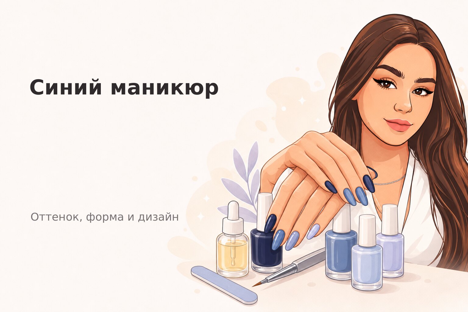 Синий маникюр в Пензе: как выбрать оттенок, форму и дизайн