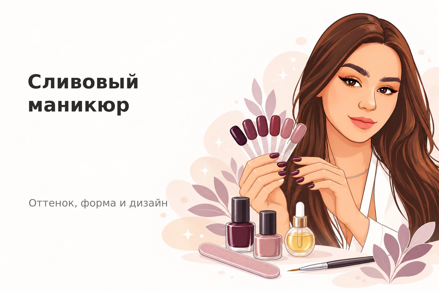 Сливовый маникюр в Пензе: как выбрать оттенок, форму и дизайн