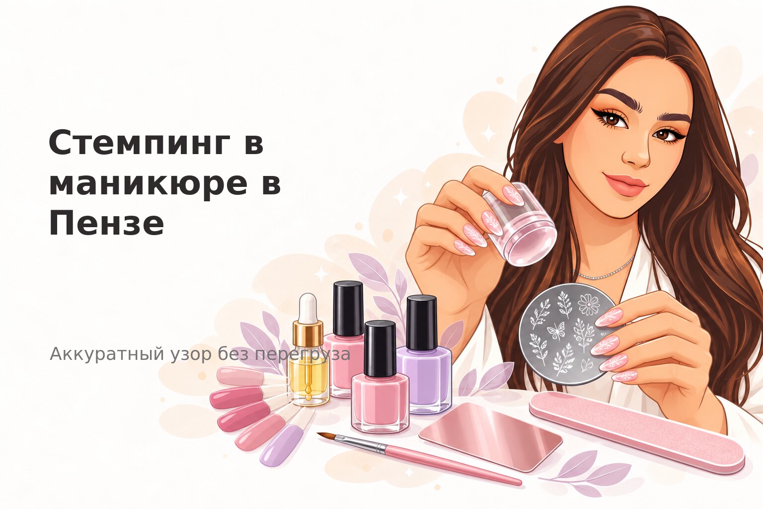 Стемпинг в маникюре в Пензе: как выбрать аккуратный узор без перегруза