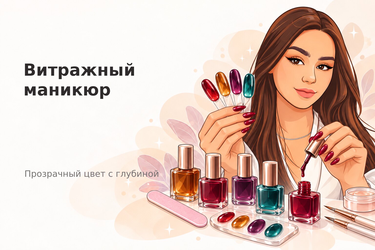Витражный маникюр в Пензе: как выбрать прозрачный цвет