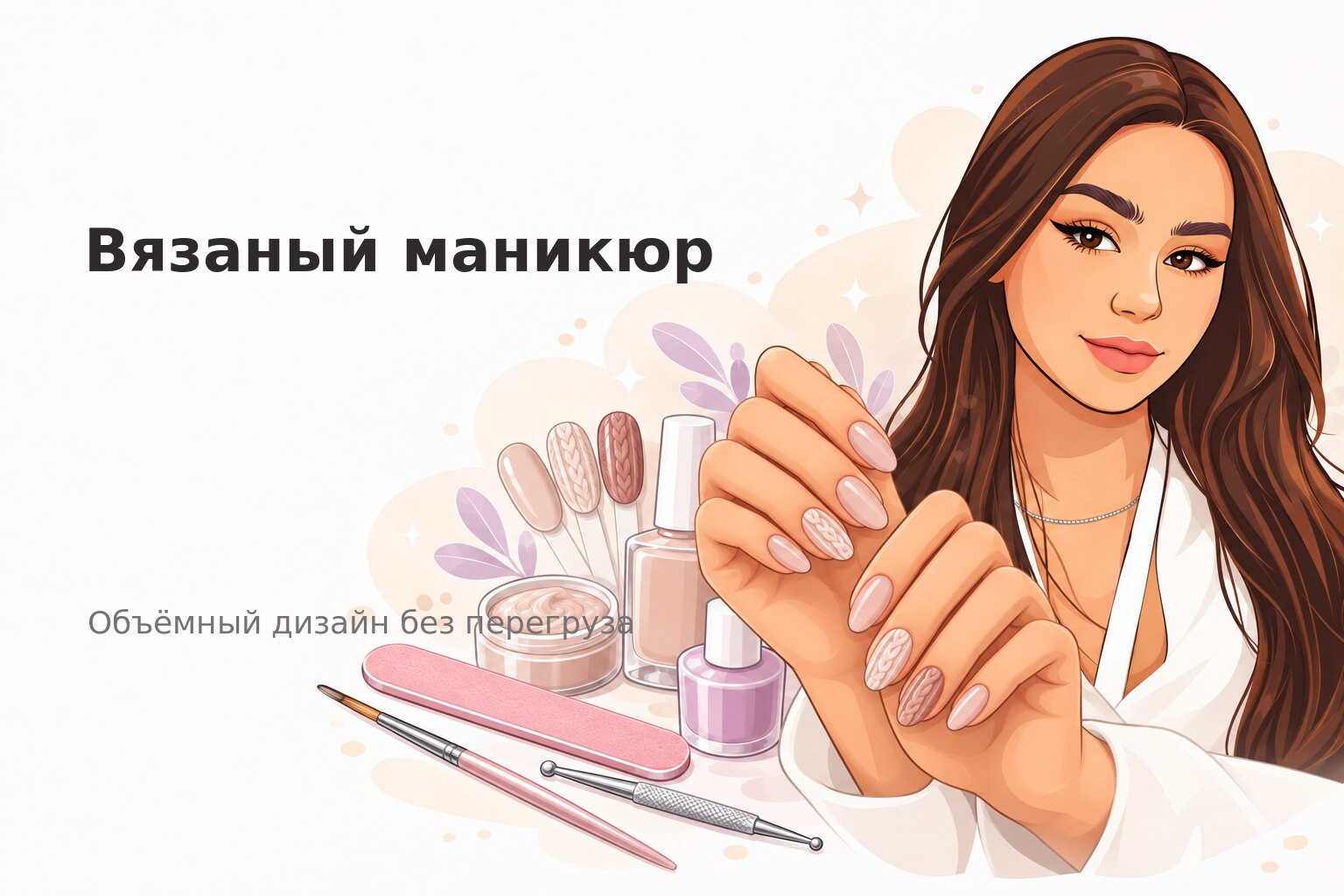 Вязаный маникюр в Пензе: как выбрать объёмный дизайн без перегруза